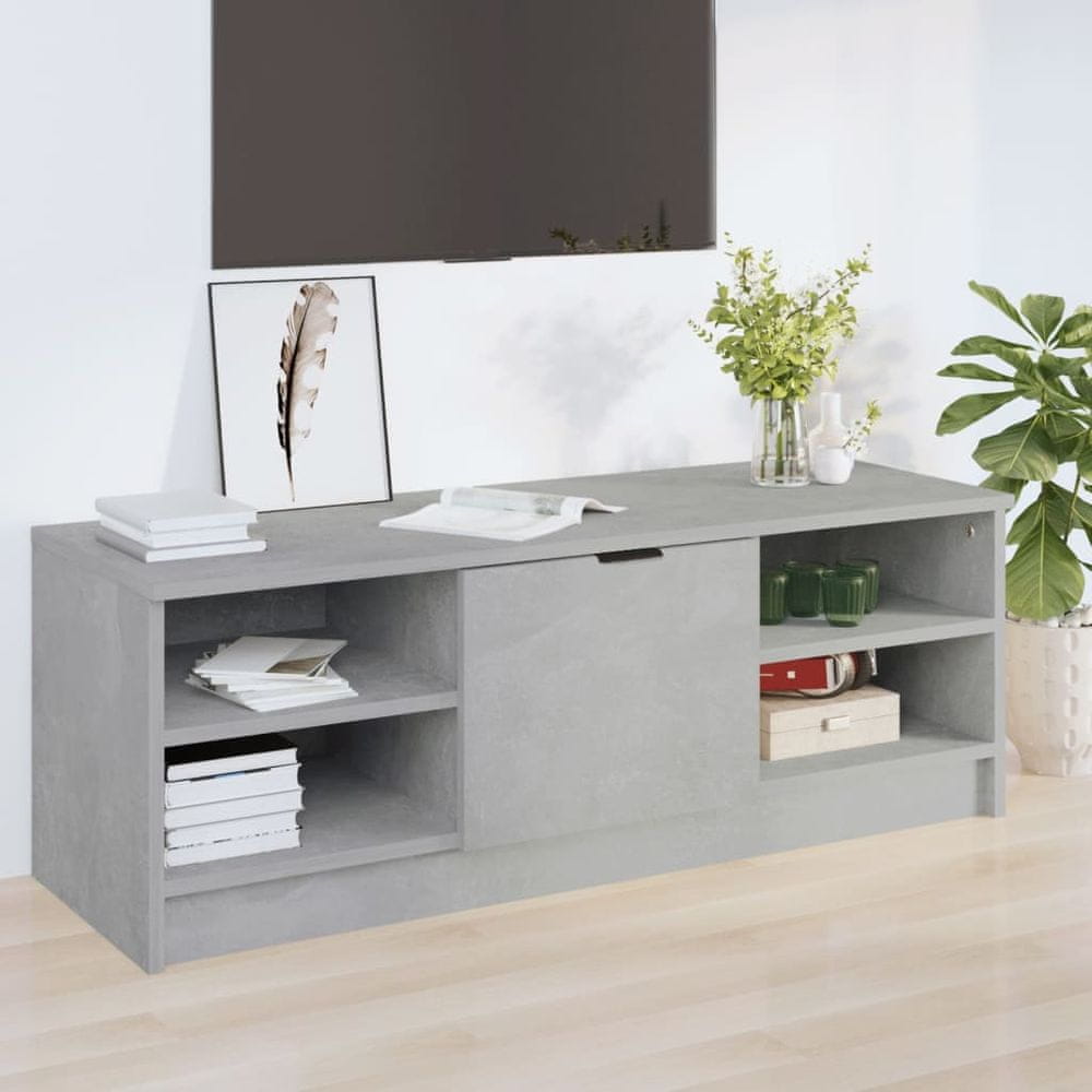 Vidaxl TV stolík betónovo sivý 102x35,5x36,5 cm spracované drevo